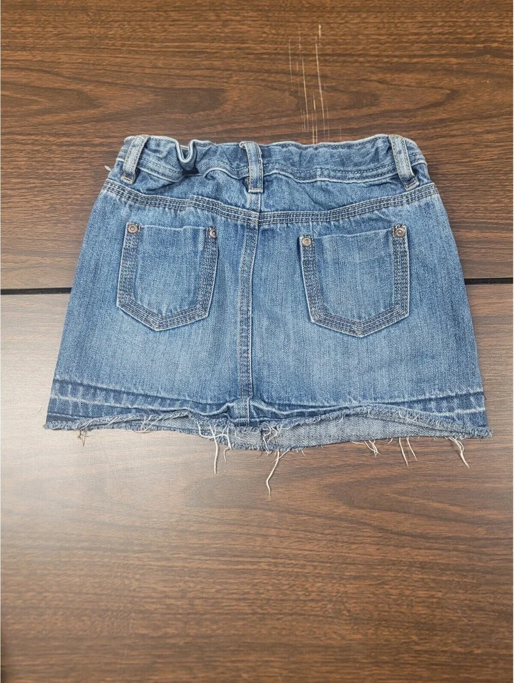 Girls Old Navy Skirt Size 8 Blue Jean Denim Button Adjusters